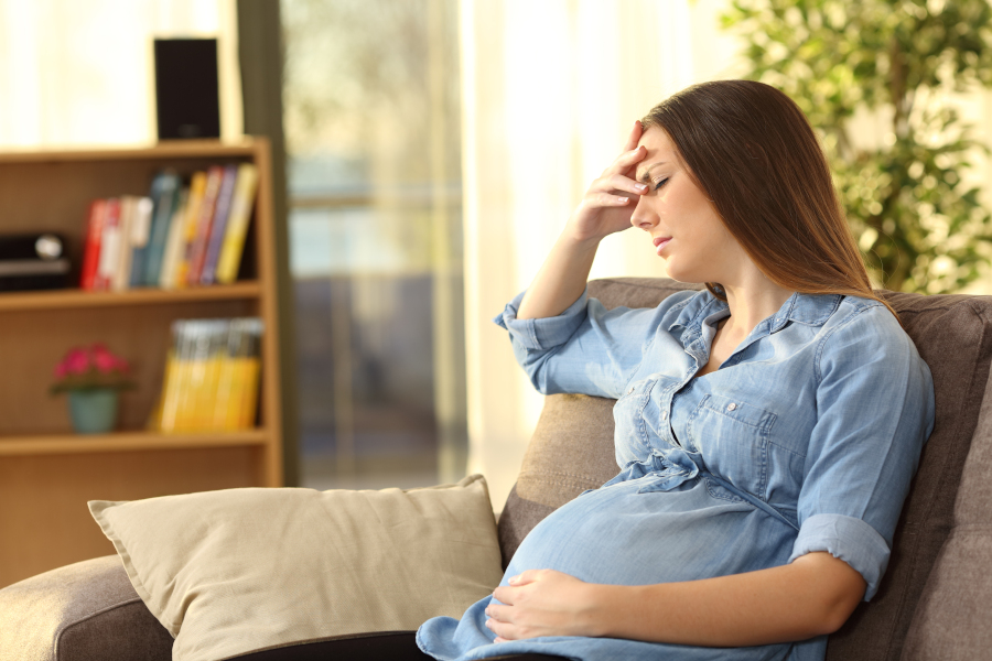 Pregnant woman looking tired