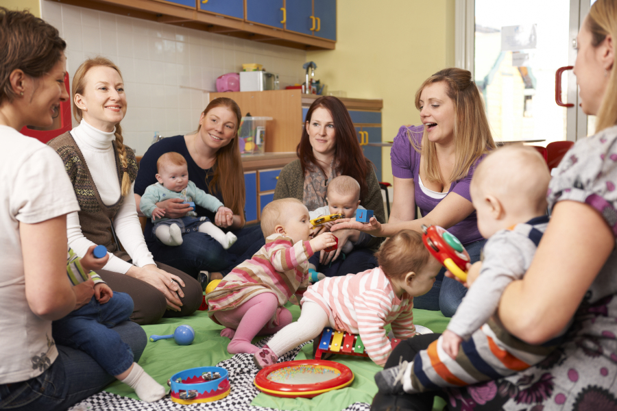 Group of moms at daycare