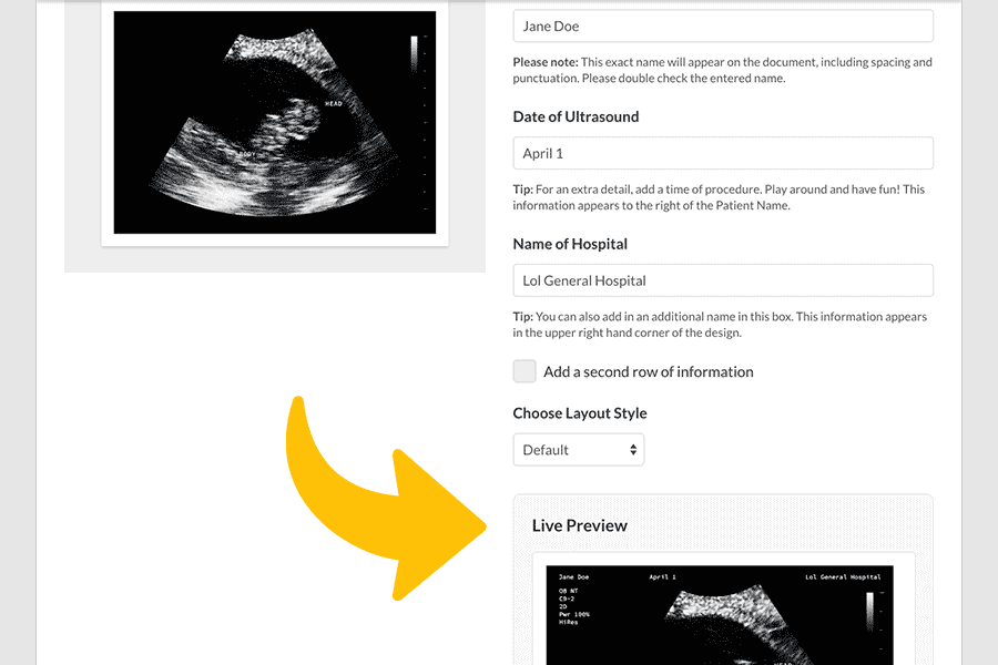 A woman holding a fake ultrasound with her boyfriend